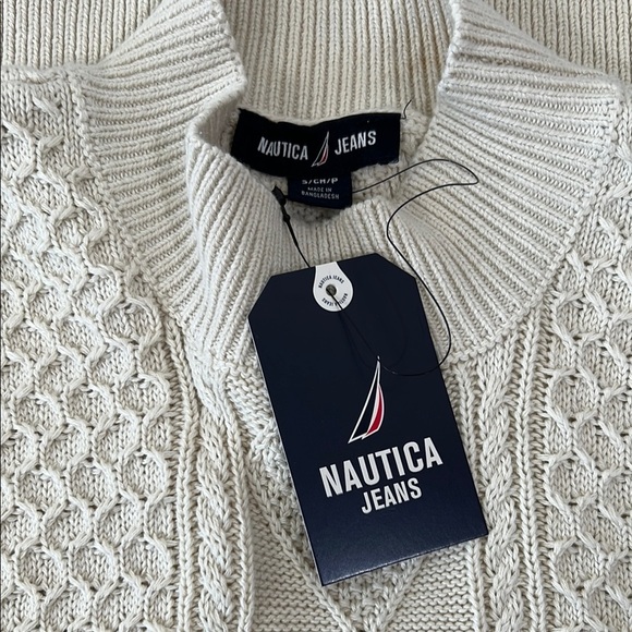 Nautica Jeans NWT Cream Cable Knit Sweater Vest Size S - Picture 10 of 11